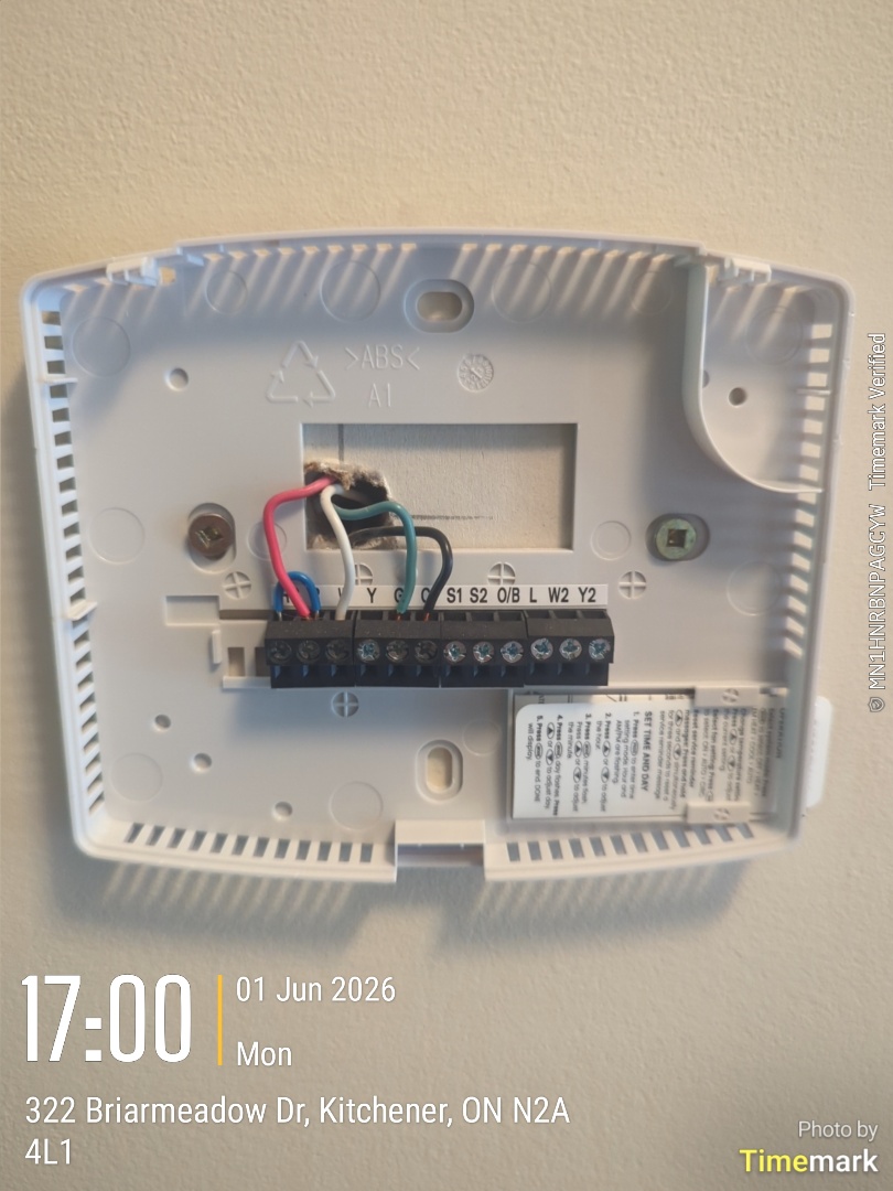 Completing a service call for thermostat issues for a customer in the Idlewood Park area of Kitchener