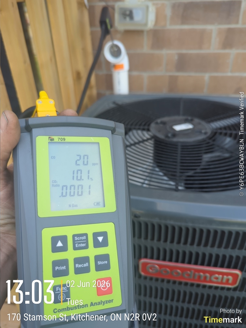 Completing a service call for a customer in the Williamsburg area of Kitchener