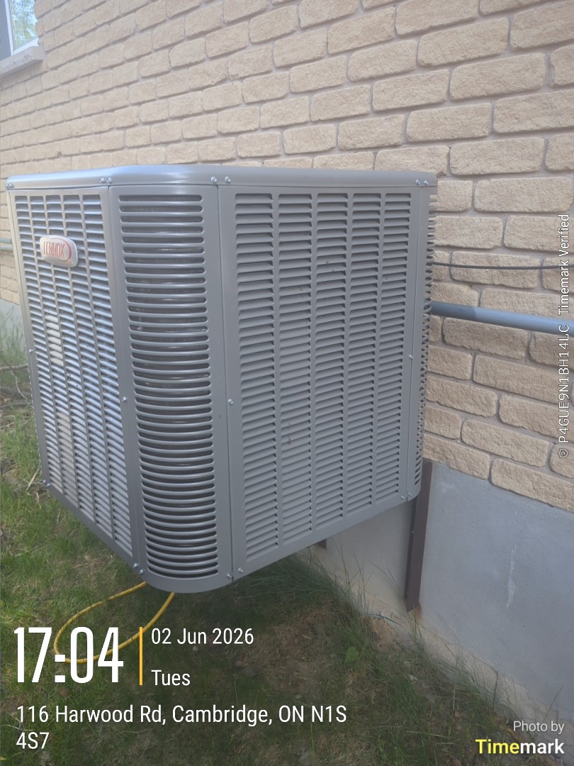 Completing an AC service call for a family in the Little's Corners area of Cambridge