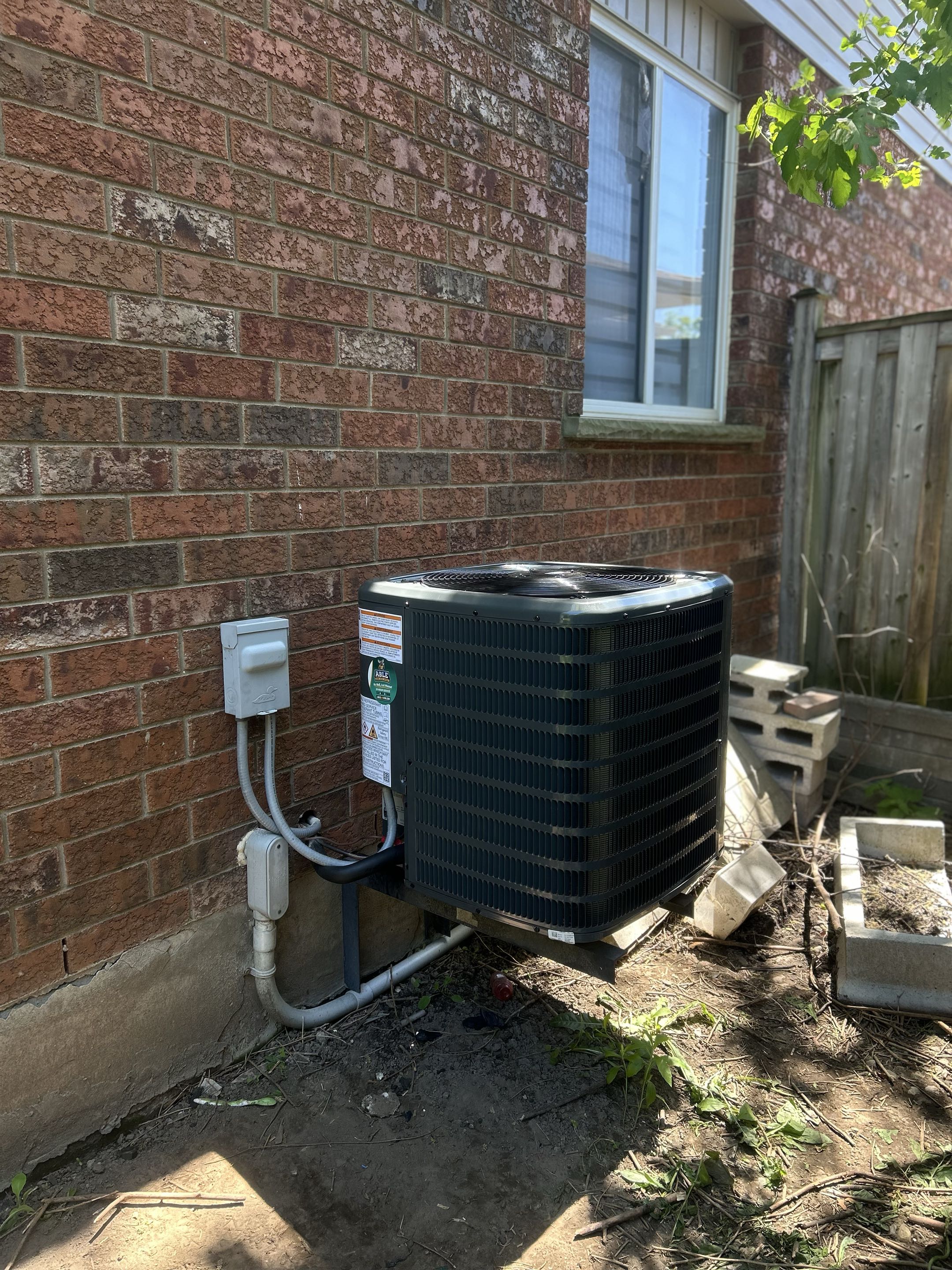 Completing an Ac install for a family in the Williamsburg area of Kitchener 