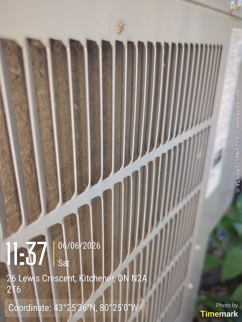 Completing a AC service call for a customer in Hespeler area of Cambridge