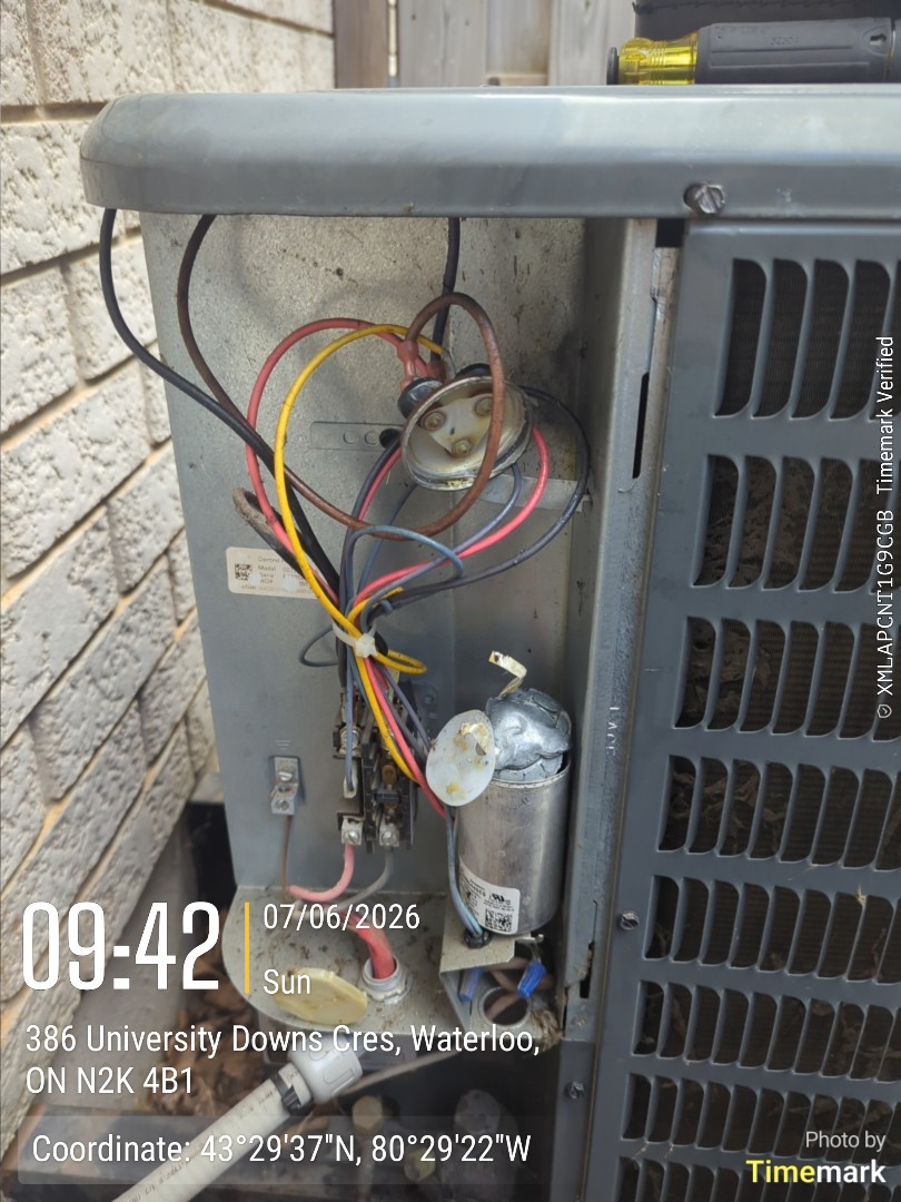 Completing a Goodman AC service call for a customer in the University area of Waterloo