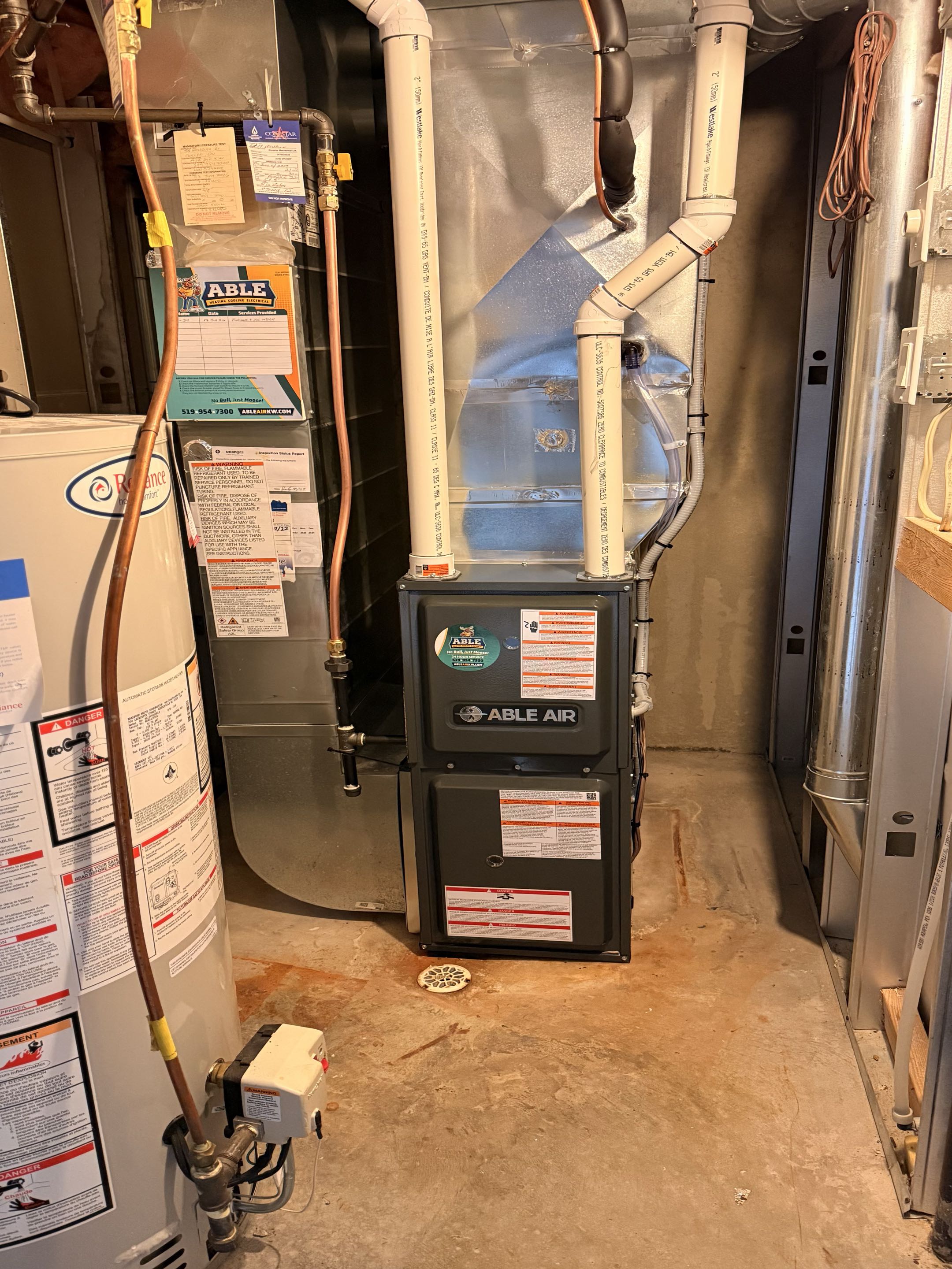 New furnace and AC installation.