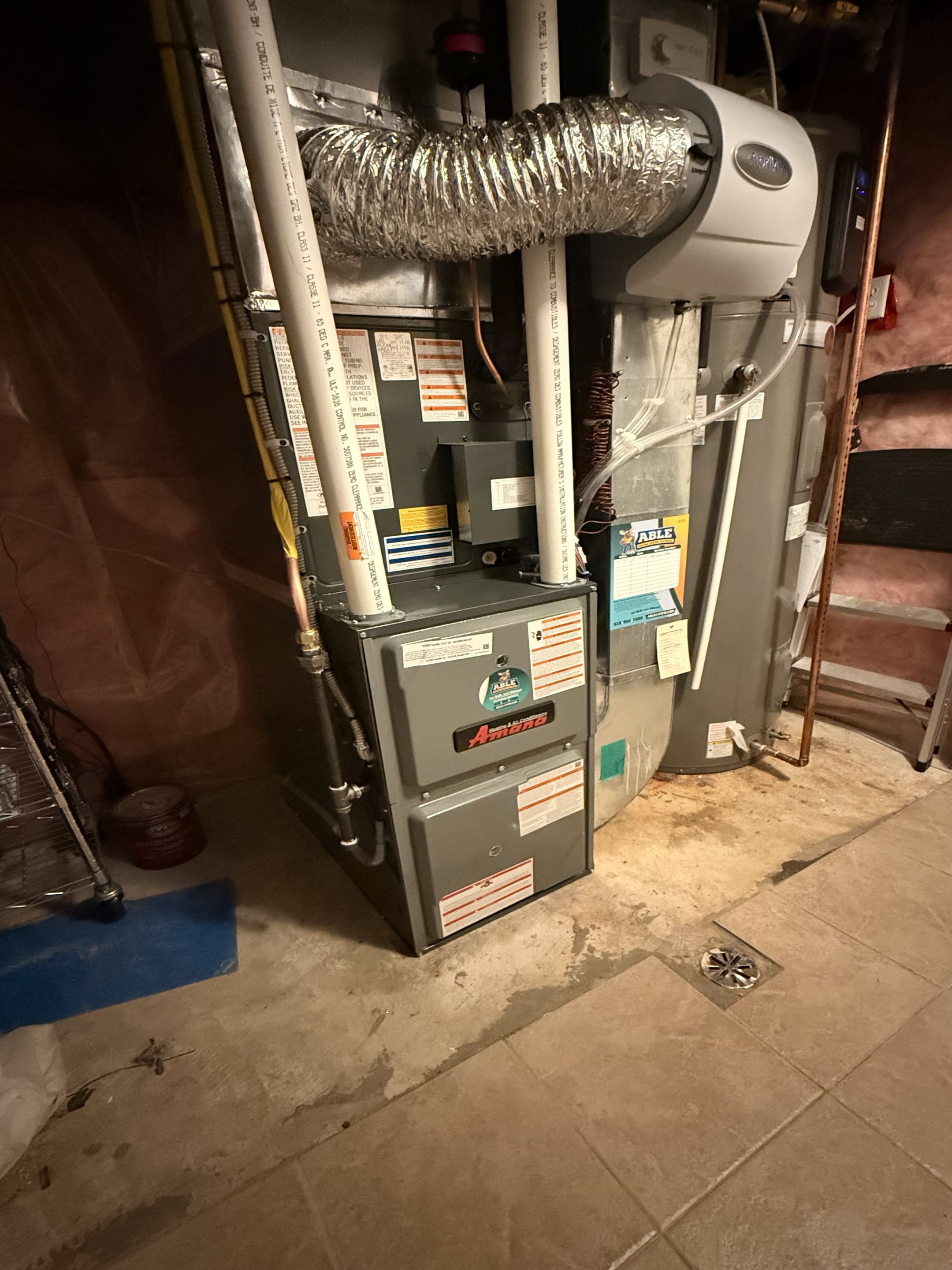 New Amana Heat pump installation.