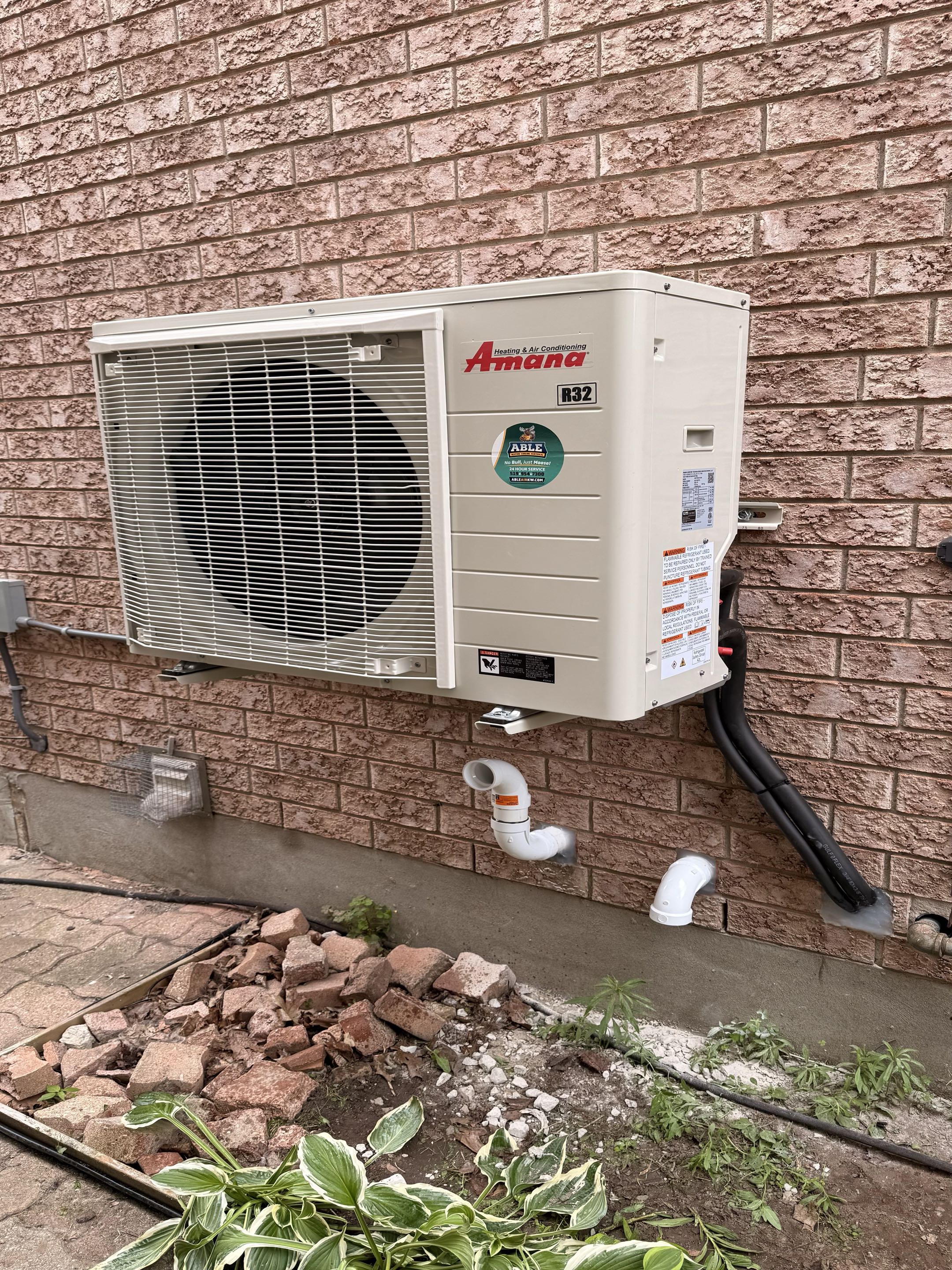 New Amana Heat pump installation.