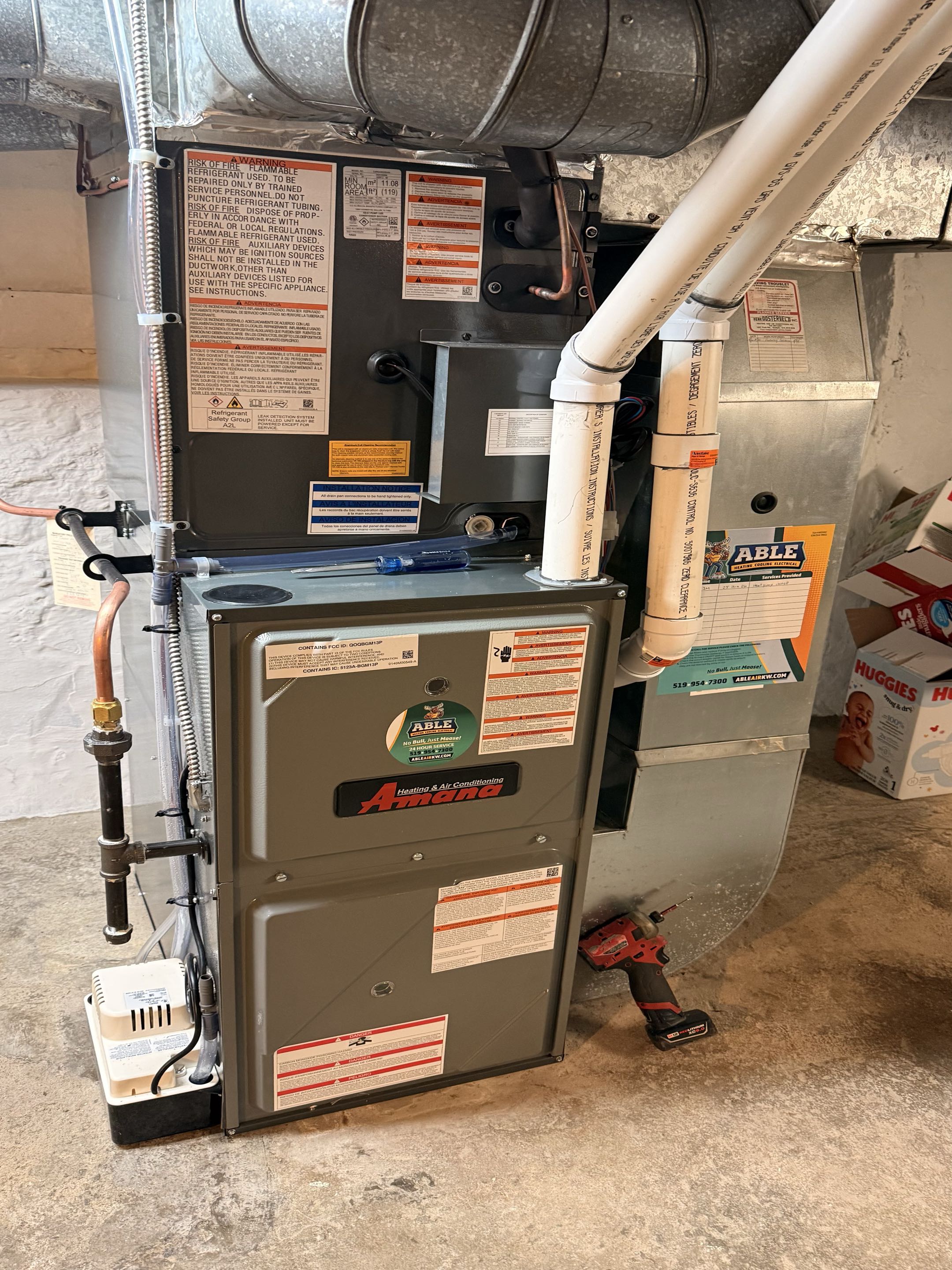 New Amana Heat pump installation.