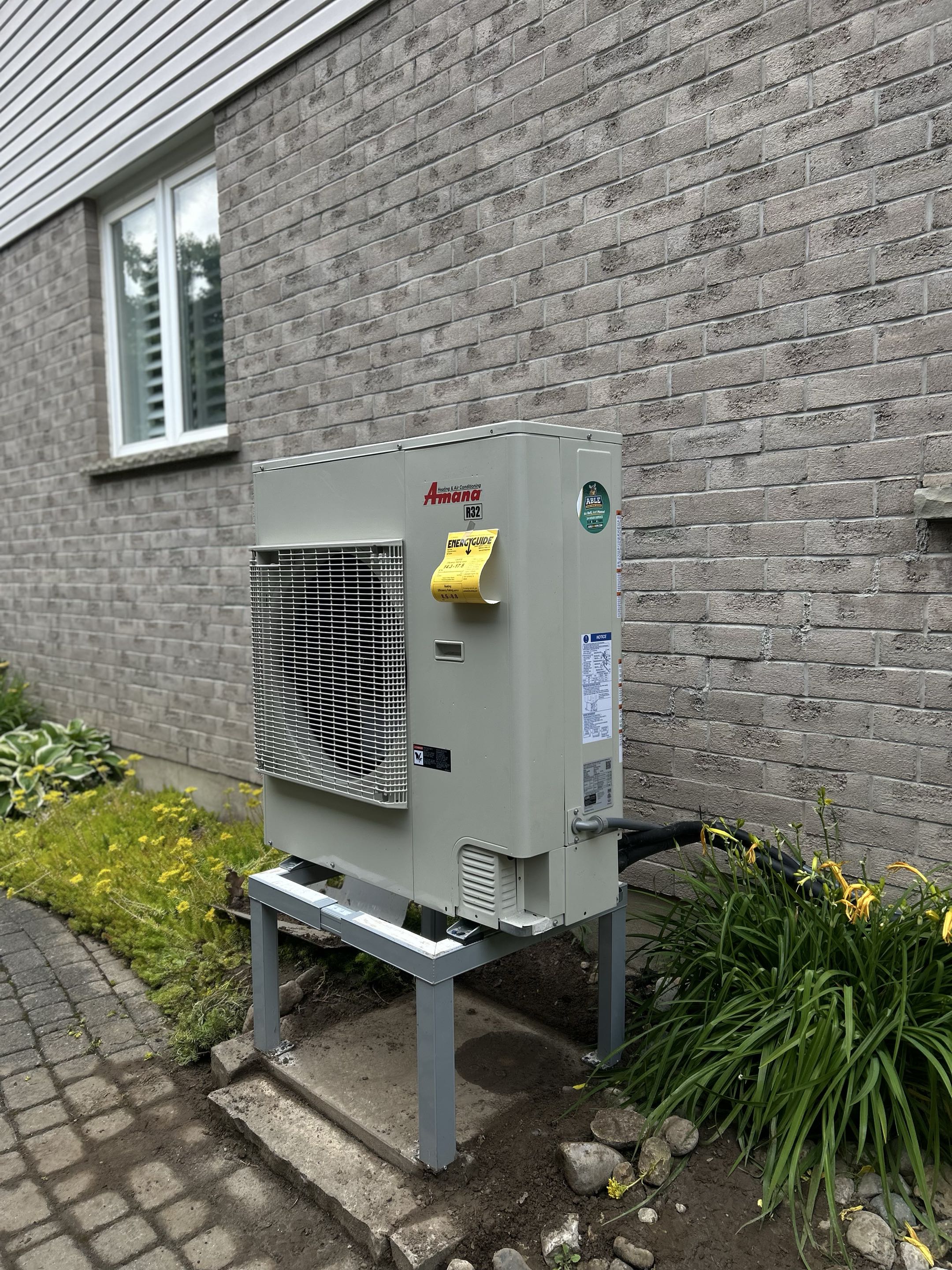 Completing an Amana Heat pump install for a family in the Idlewood area of Kitchener