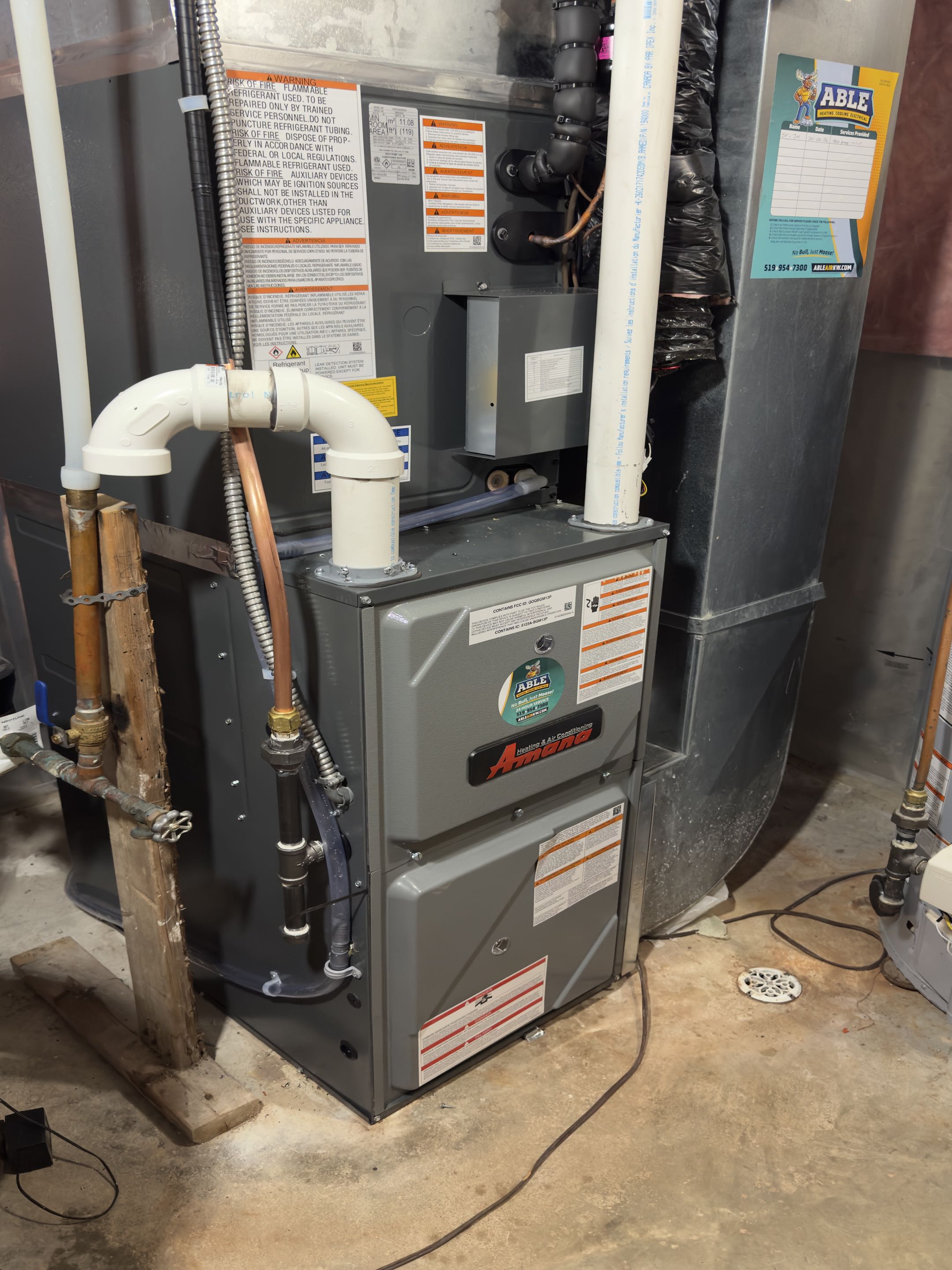 New Amana Heat pump installation.