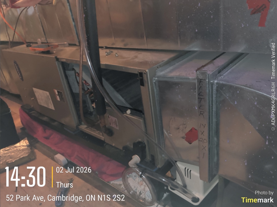 condensate pan overflowing horizontal application no. trap