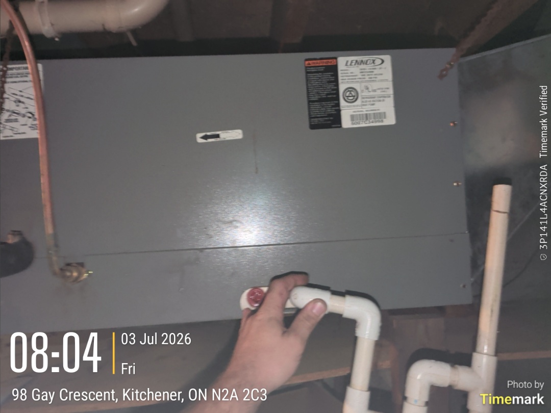 condensate pan overflowing due to kinked drain line