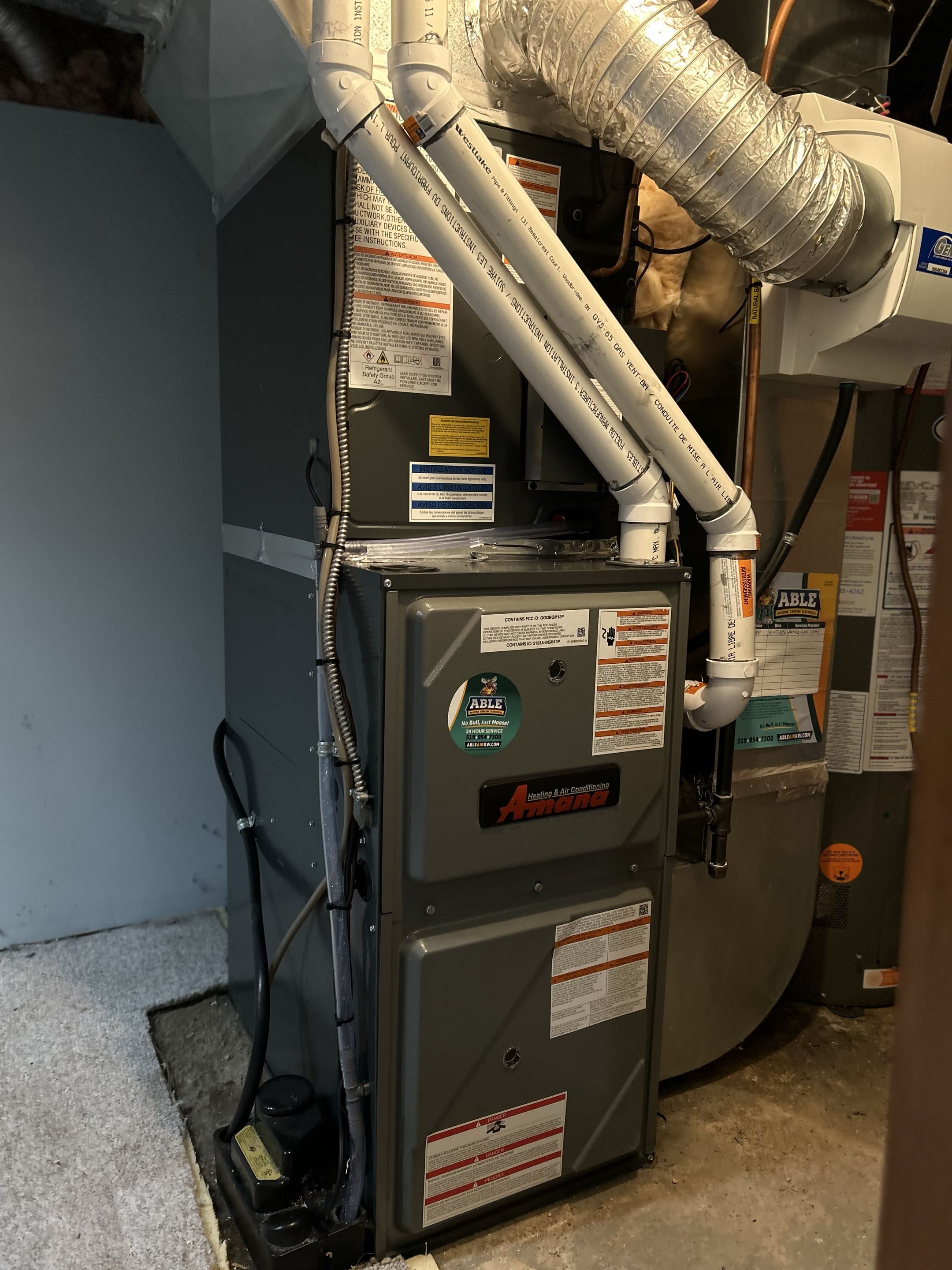 Furnace install for a family in Elmira 