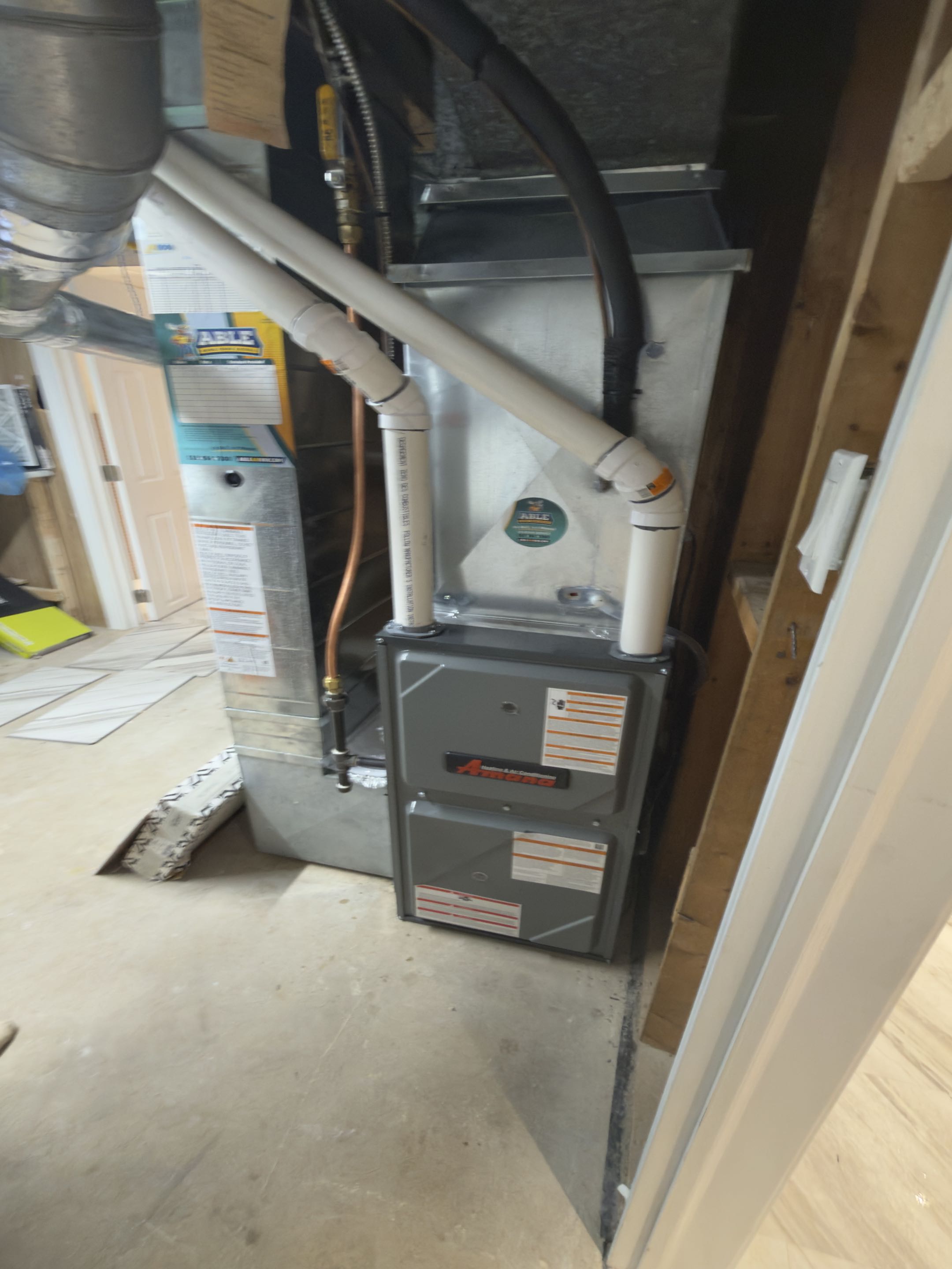 New furnace and AC installation.