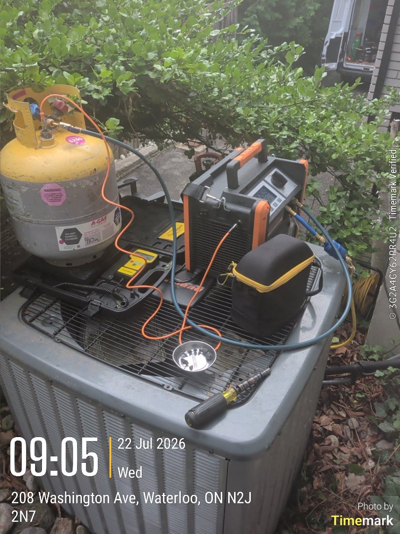 Completing a compressor replacement for a family in Waterloo 
