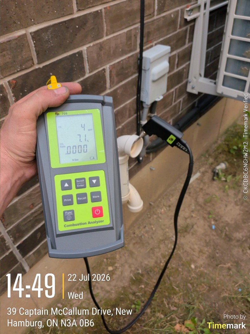Completing a furnace and heat pump tune up for a family in New Hamburg
