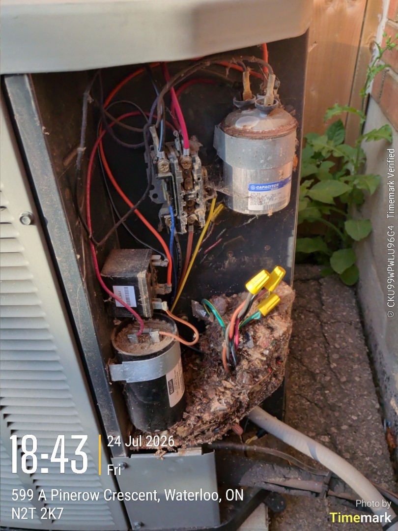no cooling. call back capacitor and low refrigerant on 16-year-old trane condenser

Tech:Phil