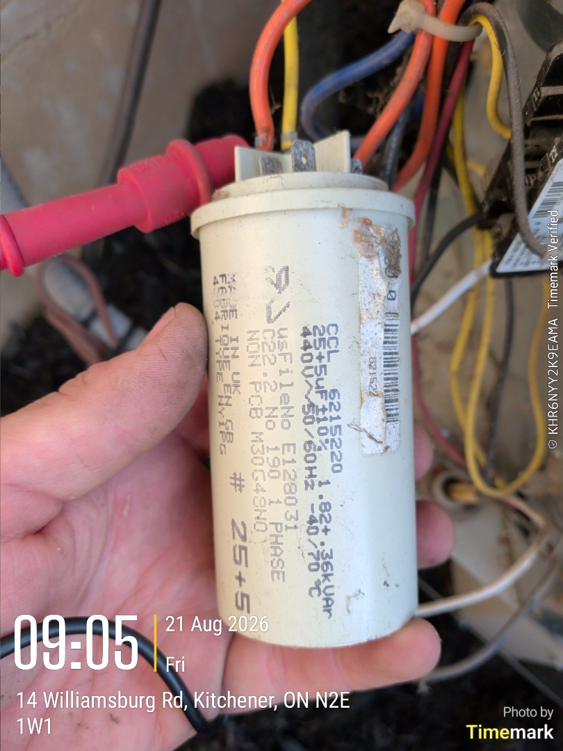 Ac not working. blowing breaker failed capacitor
