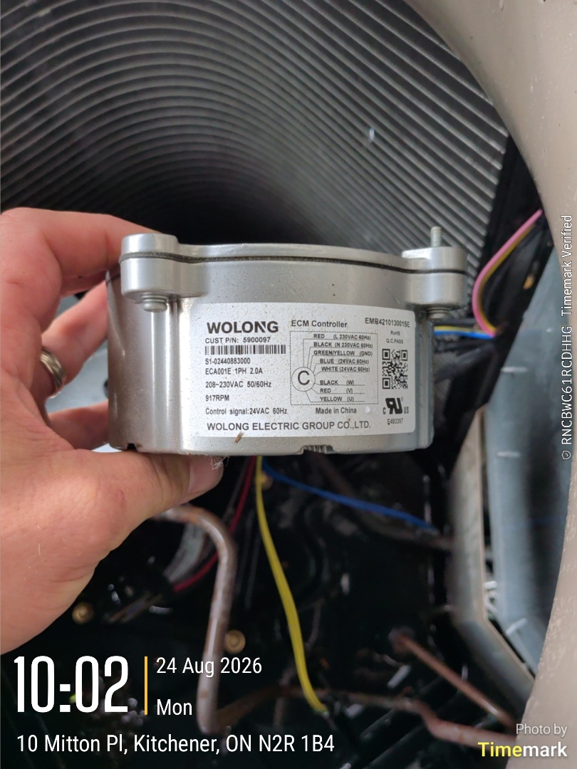 failed ECM fan motor