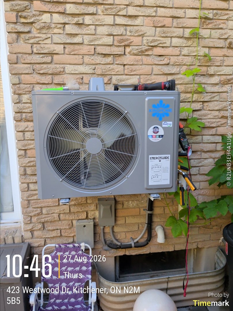 Completing an Amana furnace and Kinghome AC tune-up for a customer in Kitchener 