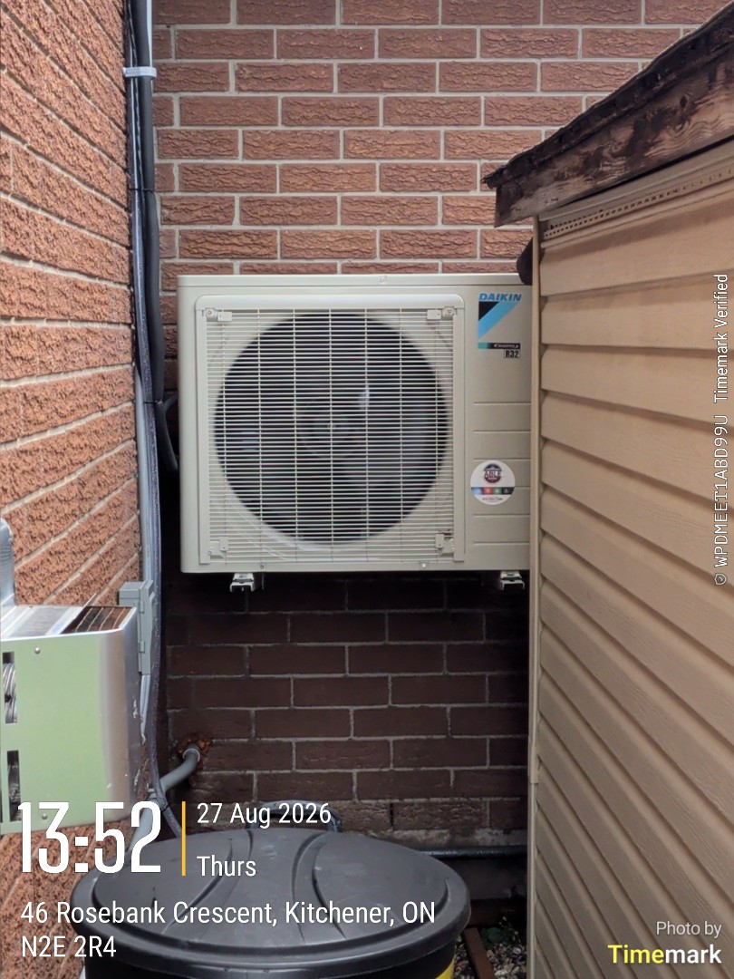 Completing a Daikin Heat Pump tune up for a customer in Kitchener