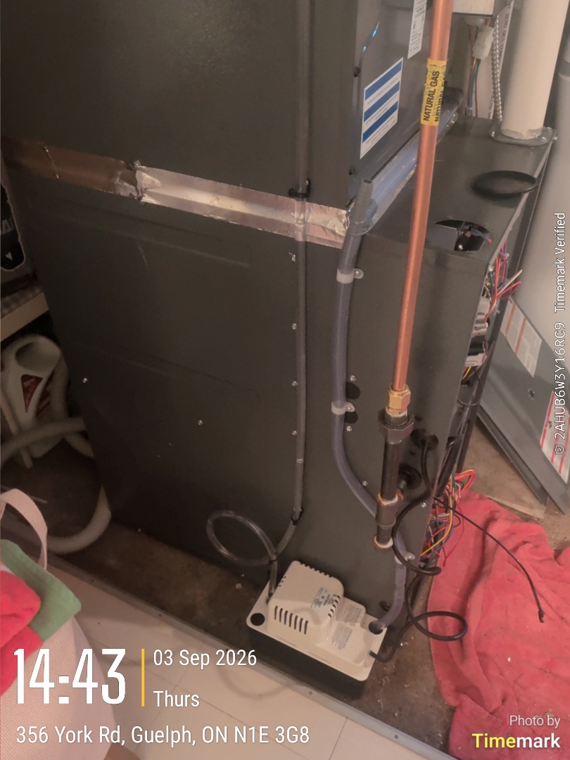 follow up visit replace discharge tube of condensate pump