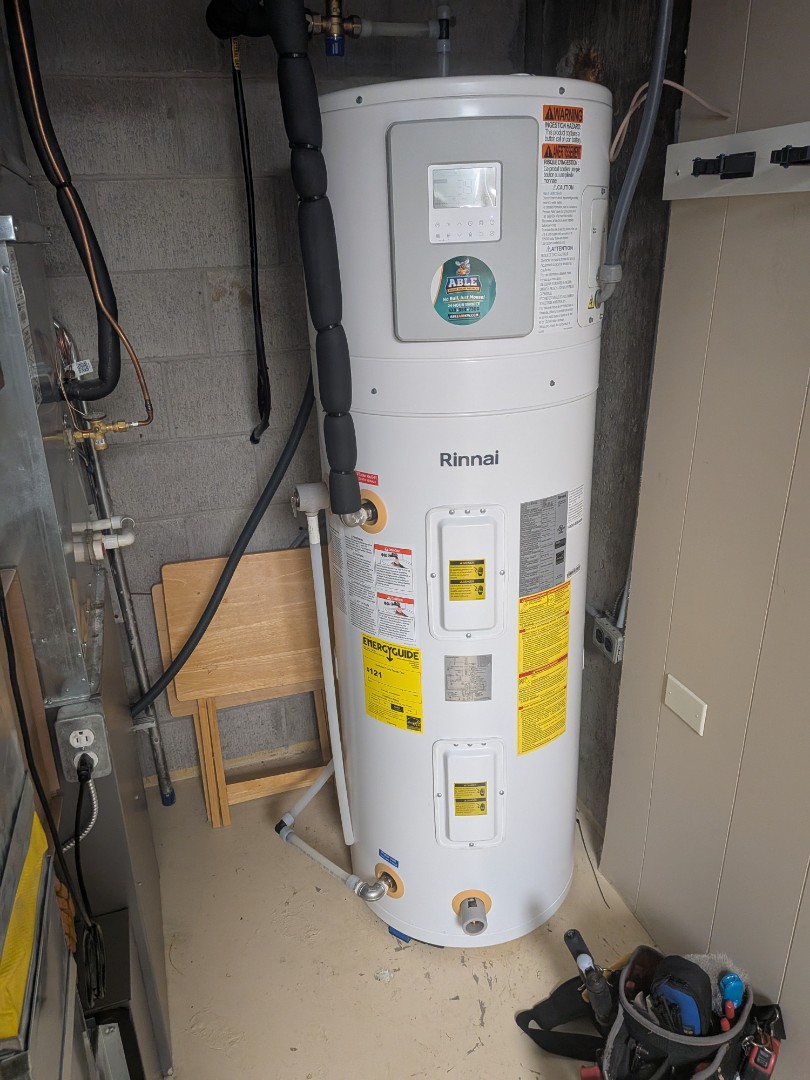 rinnai heat pump, water heater making noise
