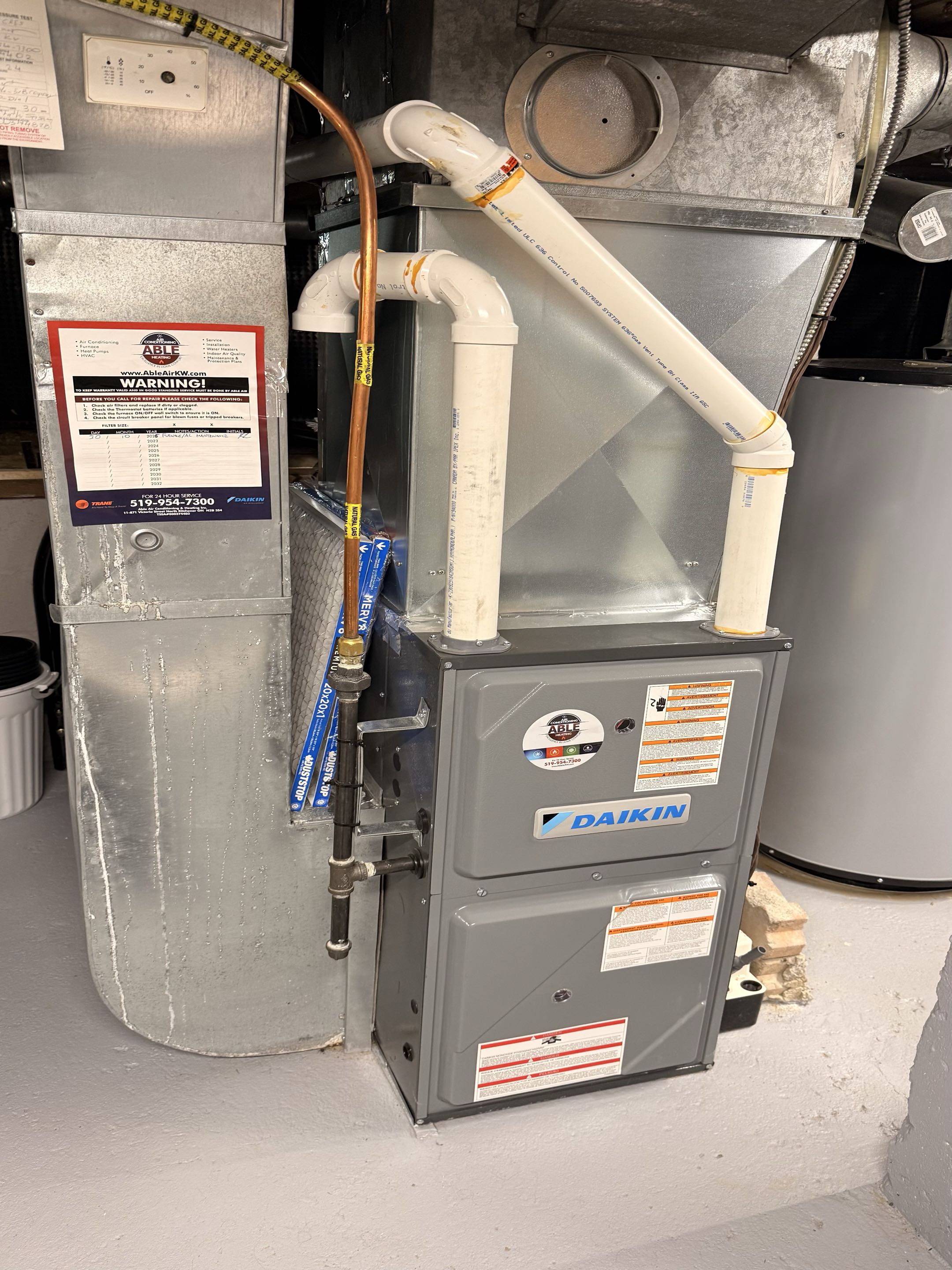 Completed a furnace and AC tune-up, adjusted furnace gas pressure, and verified both systems are operating normally.