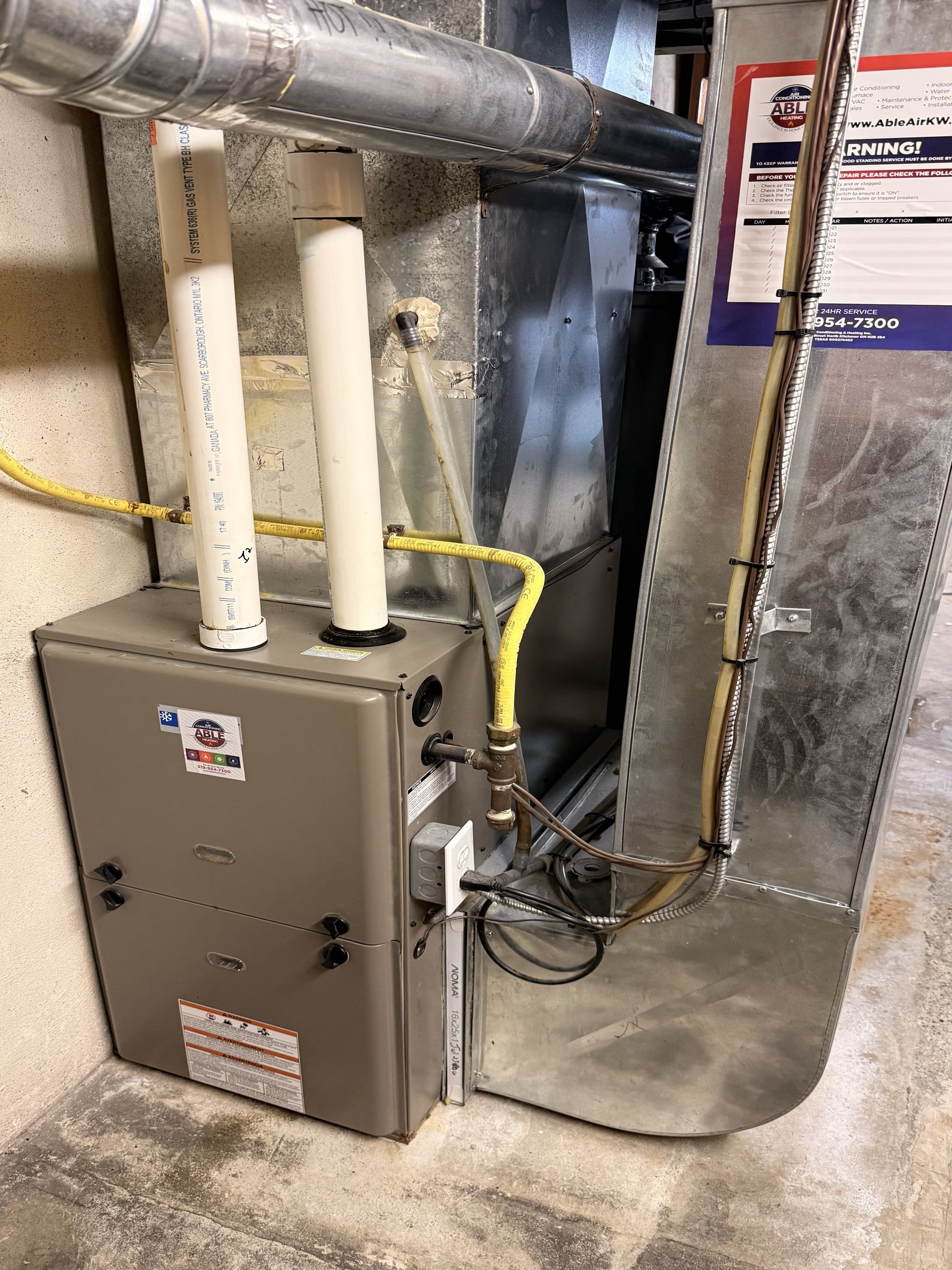 Completed a furnace and AC tune-up, adjusted gas pressure, and verified system operation. Recommended duct and blower wheel cleaning.