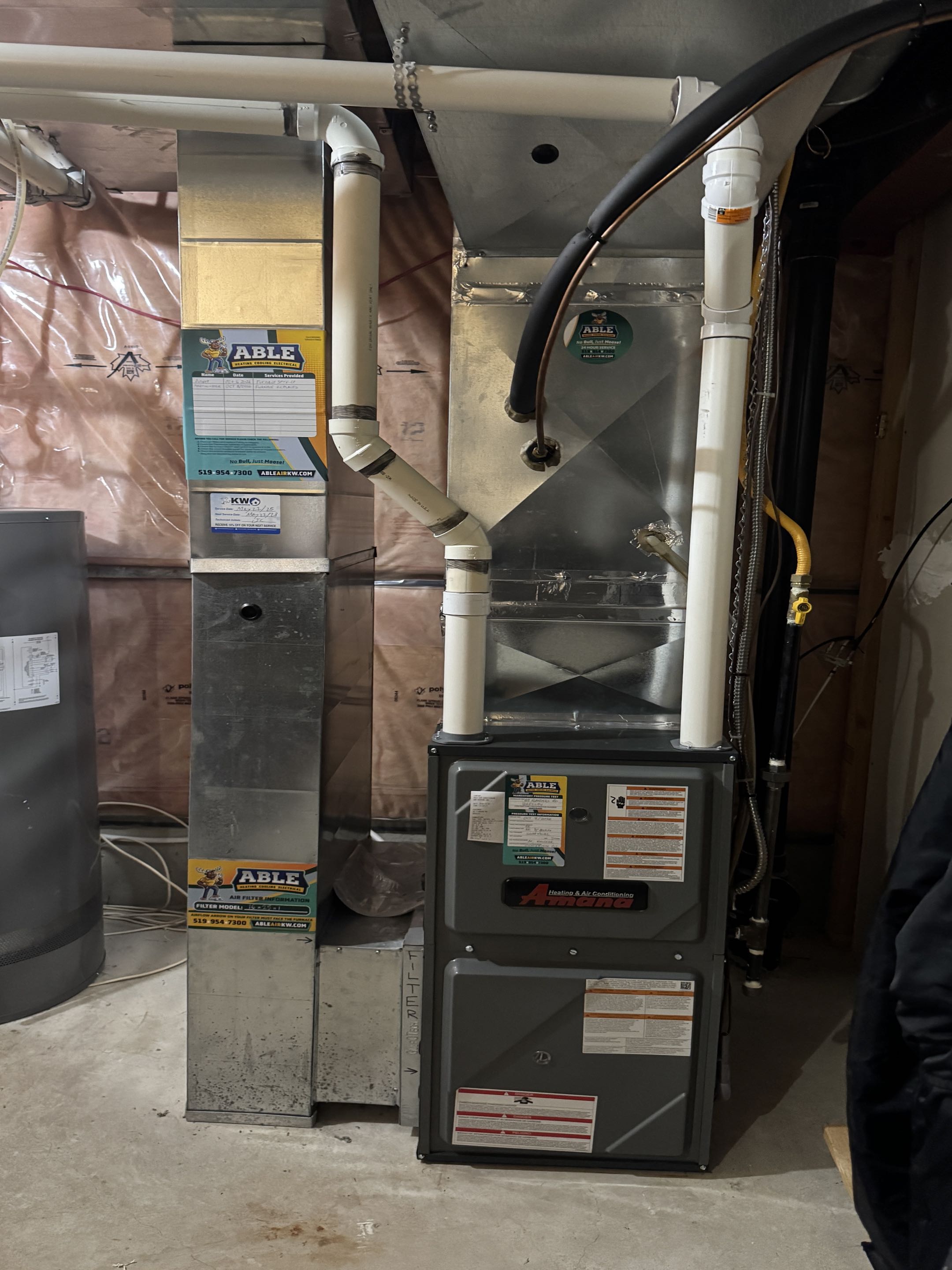 Installed furnace 