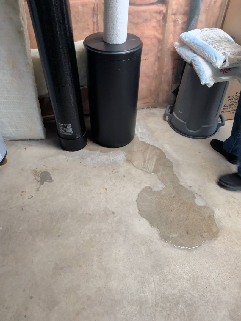 water softener leaking water