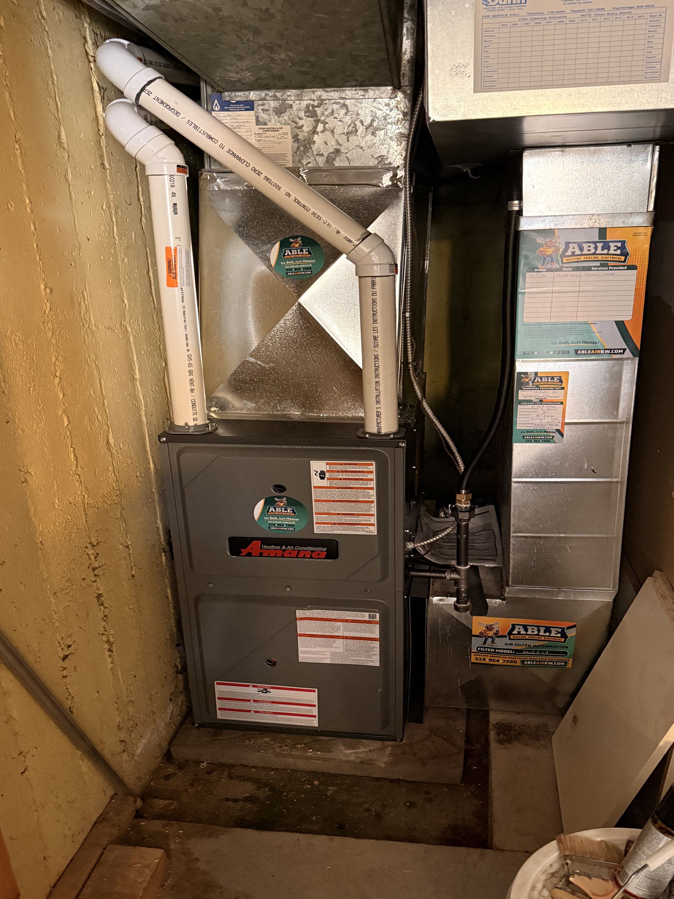 New Amana Furnace installation.
