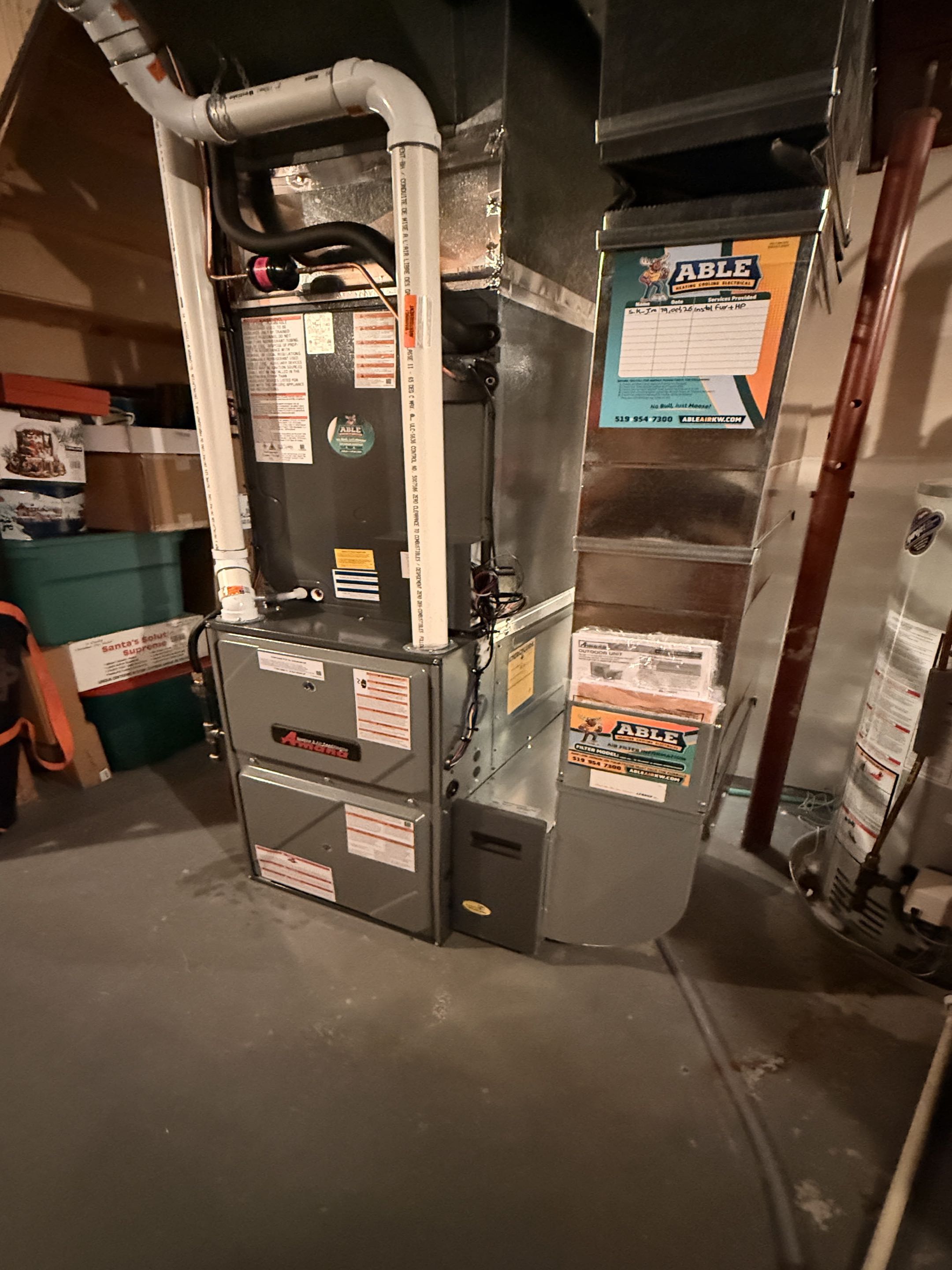 New Amana Furnace and Heat pump installation.