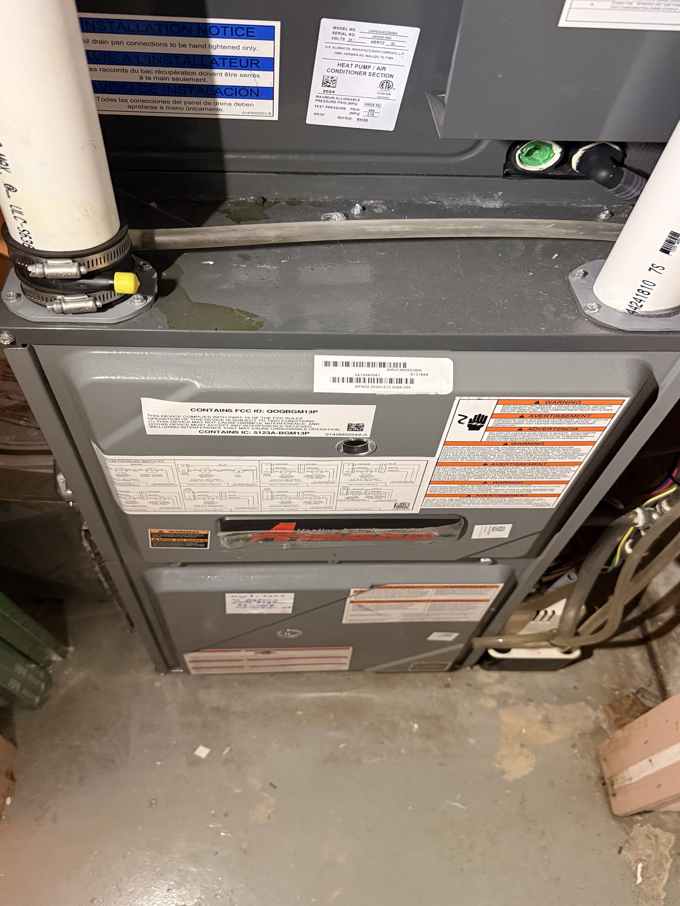 Completed furnace and heat pump tune-ups. Replaced the dirty air filter, cleaned the outdoor coil, raised and reworked the water heater vent termination to meet code requirements, and removed unused furnace vent piping. Both systems operating normally.