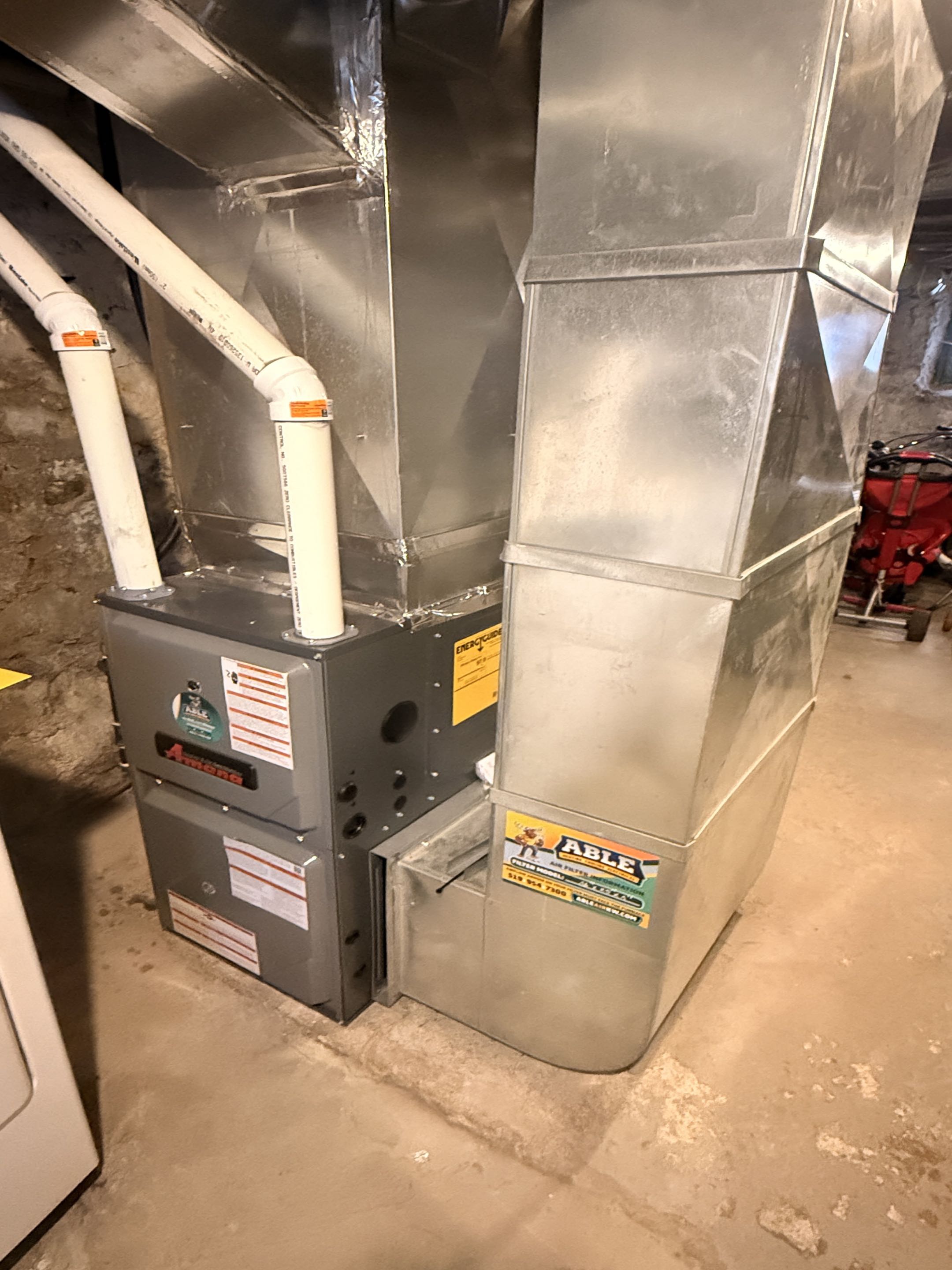 New furnace installation.