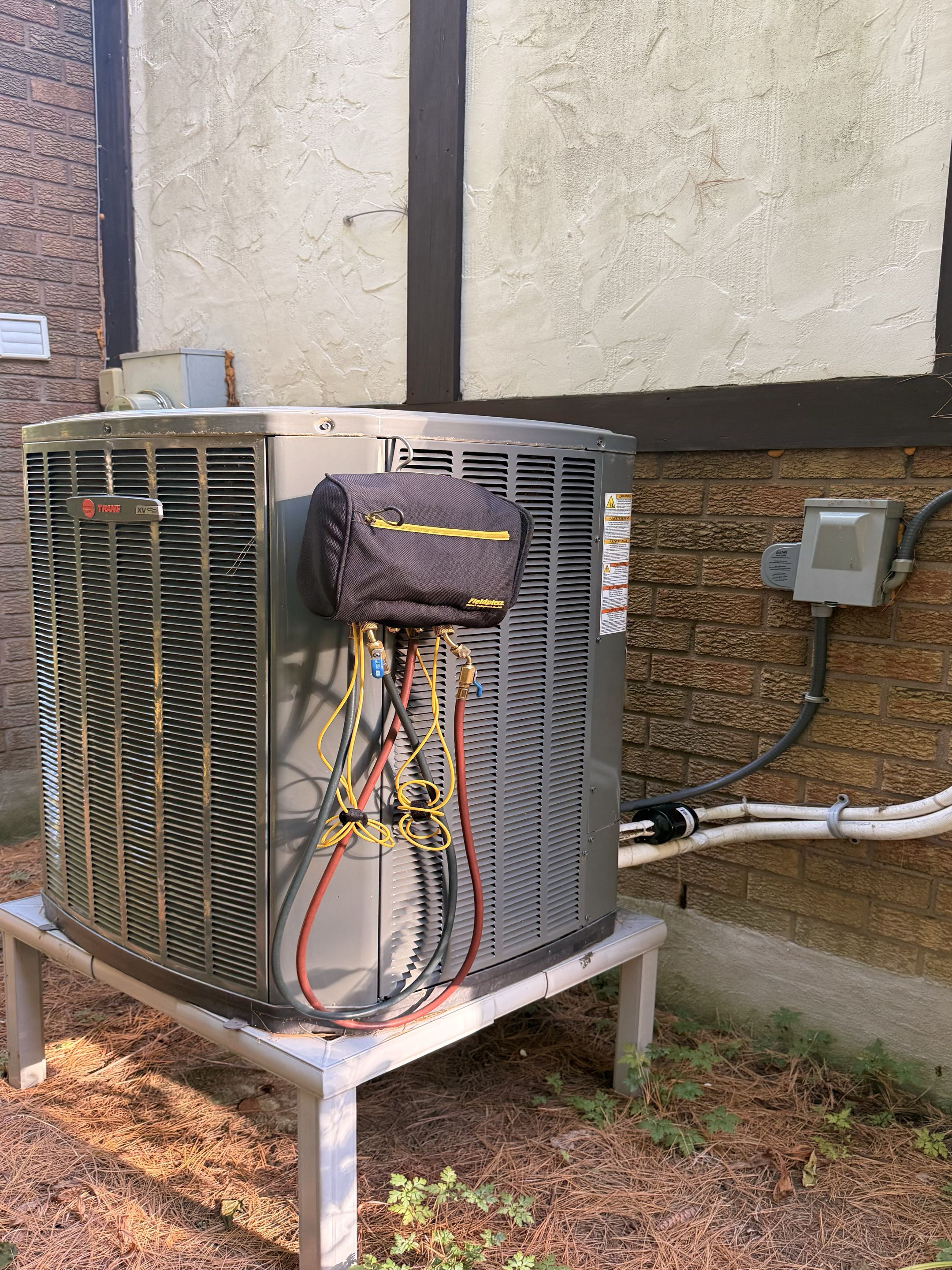 Diagnosed a Trane heat pump heating issue with error code 175.00. Found chewed wiring to the outdoor electronic expansion valve and repaired the connection. Retested heating operation and confirmed a temperature rise of approximately 36°F. System operating normally after the repair.