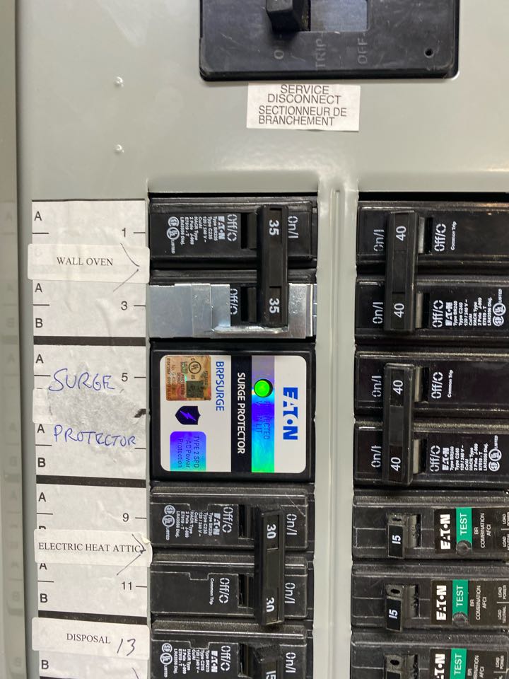 Installed whole house surge protector at exterior combo panel & secondary plug on surge protector at sub panel. Installed whole house surge protector at exterior combo panel & secondary plug on surge protector at sub panel.