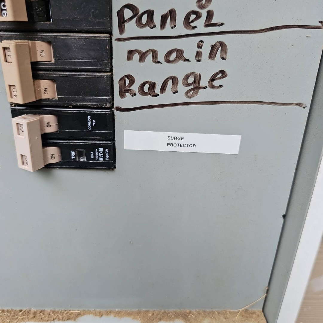 Installed whole home surge protector in exterior panel Installed whole home surge protector in exterior panel