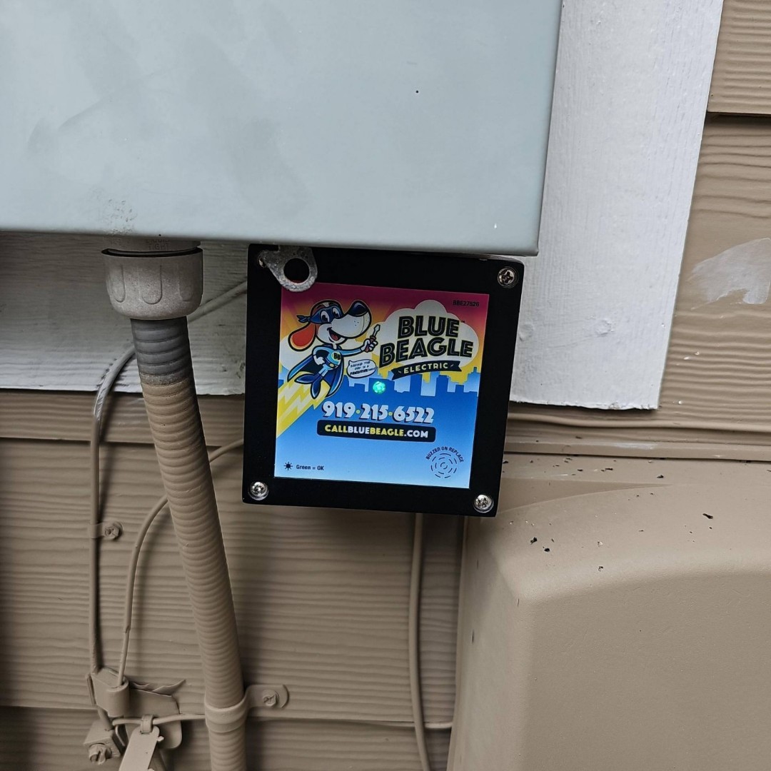 Installed whole home surge protector in exterior panel Installed whole home surge protector in exterior panel