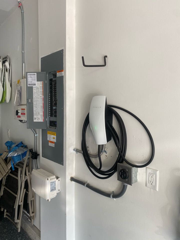 Installed Tesla charger Installed Tesla charger