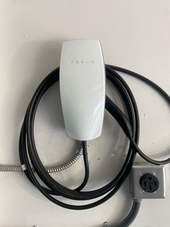Installed Tesla charger Installed Tesla charger