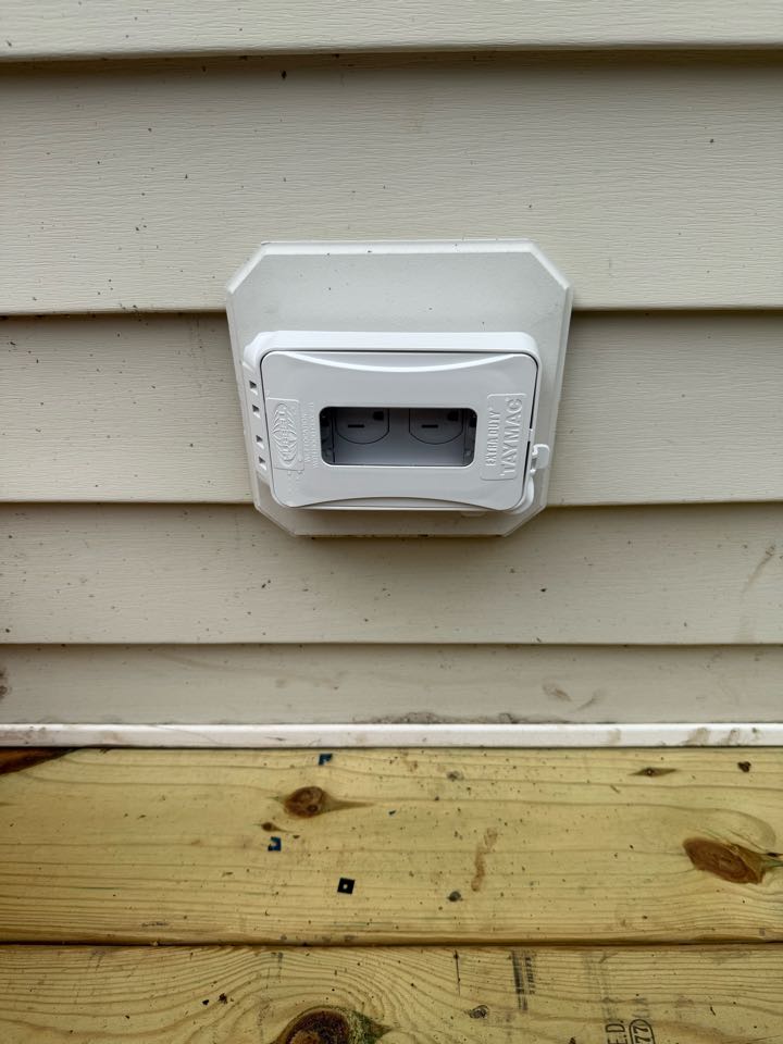 Fuquay-Varina, NC - Replaced earn out receptacles and weather covered with new in use covers and weather tamper proof receptacles Fuquay-Varina, NC - Replaced earn out receptacles and weather covered with new in use covers and weather tamper proof receptacles