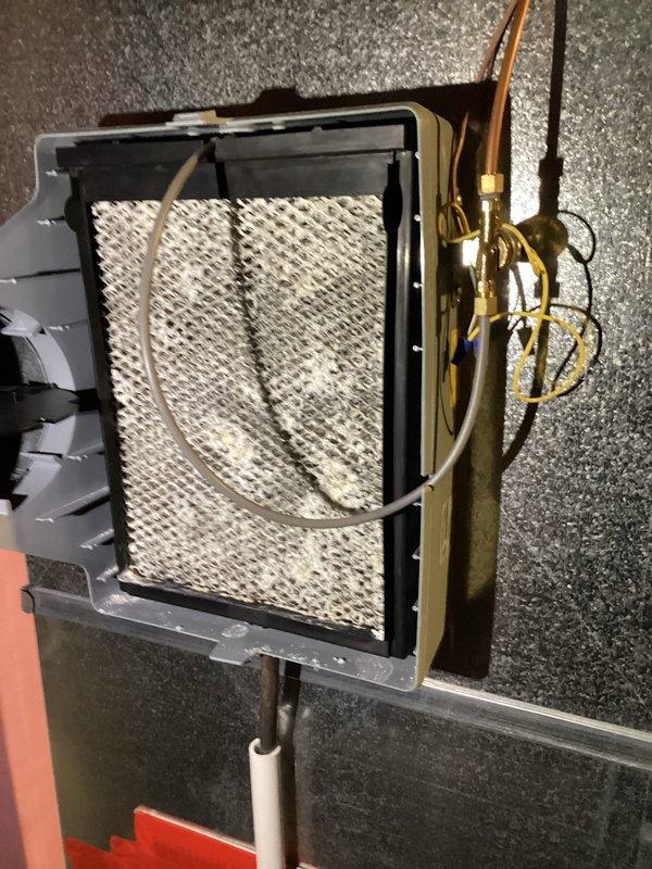 Performed comprehensive annual furnace tune-up on 9-year-old EnergiAir WT 01-2027 system. Inspected and cleaned the evaporator humidifier, checking water supply lines and distribution tube for proper function. Confirmed all components are operating within specifications with no issues identified.