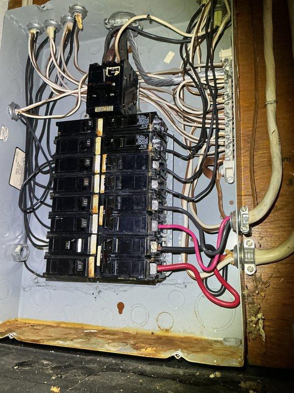 Conducted electrical assessment for client requesting new wiring from breaker panel to furnace. Inspected existing electrical panel, which showed multiple circuit breakers with various wire connections and some disorganization. Evaluated requirements for running dedicated line from breaker to furnace per client's request.