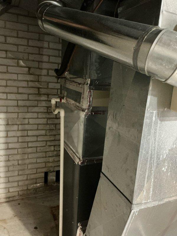 Conducted furnace assessment and identified failed heat exchanger on 15-year-old unit. Documented existing ductwork condition and reviewed previous repair history, noting recent gas valve replacement. Presented replacement options to client, including recommendation for comprehensive system upgrade due to age of equipment and safety concerns. Offered complimentary annual furnace tune-up as part of service package.