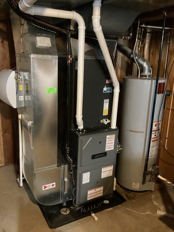 Performed annual heating maintenance and humidifier tune-up on residential HVAC system, which included a comprehensive inspection of the furnace's internal components, gas valve, heat exchanger, and electrical connections. All systems were found to be in proper working condition with no visible damage or deterioration to the furnace unit, air handler, or associated PVC piping and ductwork.