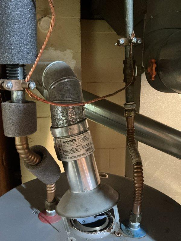 Responded to emergency water leak situation near water heater and furnace. Inspected metal venting system for 80% furnace and identified source of leak. Repaired affected plumbing components at junction point where multiple pipes connect, ensuring proper function of the system before customer's departure.