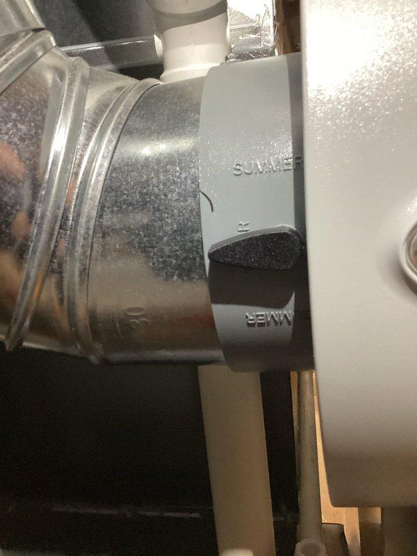 Completed annual heating visit on 10-year-old furnace and humidifier system. Inspected and adjusted the Aprilaire humidity control unit, ensuring proper calibration of the percentage settings. Checked the seasonal adjustment valve, confirming correct positioning between summer and winter modes.