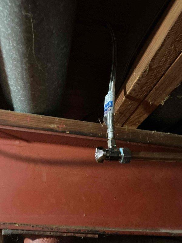 Successfully installed a new water supply line for customer's refrigerator, routing the line through ceiling joists and connecting to the existing copper plumbing system. Additionally, completed sink installation with proper connections to ensure functionality of both fixtures with no leaks observed during testing.