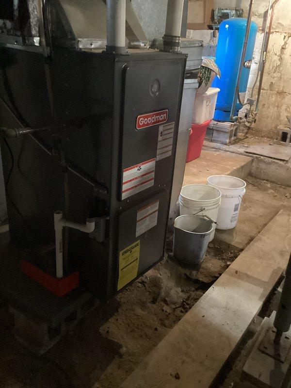 Responded to emergency service call for a 17-year-old tanked water heater that was not producing hot water. Upon inspection of the basement utility area, determined the unit had reached end of life and was beyond economical repair. Advised client on replacement options.