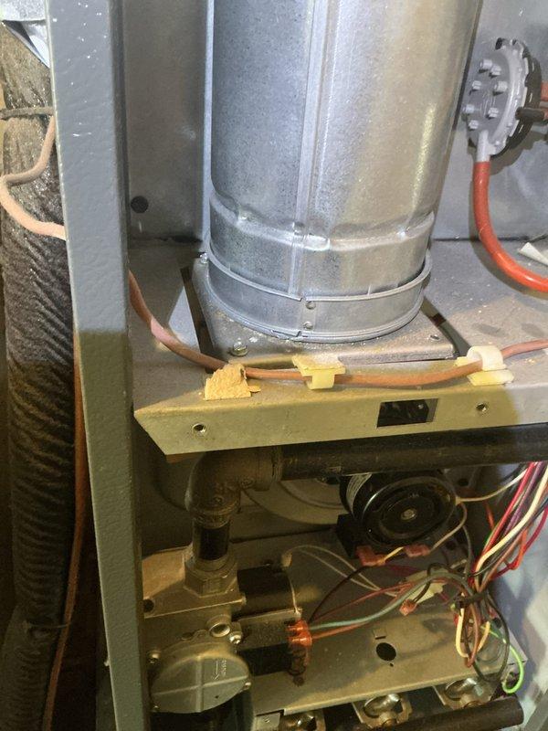 Responded to CO alarm activation at residence. Inspection revealed furnace heat exchanger with visible corrosion and deterioration, allowing combustion gases to enter airstream. Replaced damaged heat exchanger, verified proper venting, and confirmed safe operation with CO testing showing normal levels throughout home.