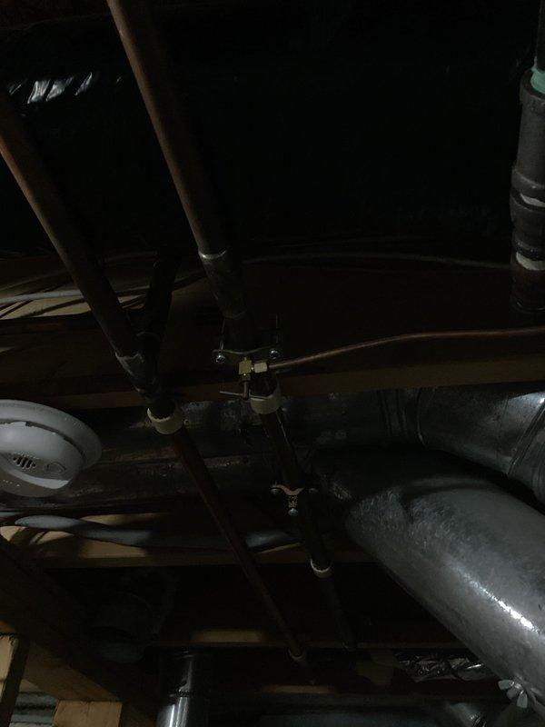 Completed annual heating maintenance on furnace and humidifier system. Inspected exposed ductwork, refrigerant lines, and control components in utility space. Service included visual examination of the air handler unit, flexible duct connections, and associated plumbing infrastructure as part of the recurring maintenance agreement.